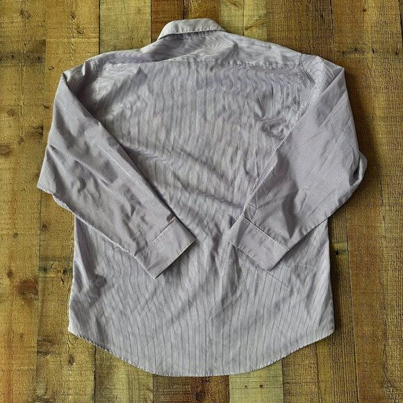 Las Olas Purple Striped Button-Up Shirt With Embroidered Red Hat Lady Design - Picture 9 of 9